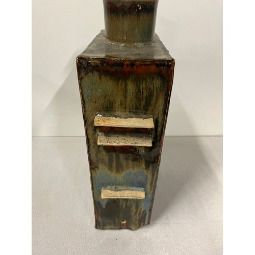 108 - Large mid century glazed studio pottery vase possibly by Shoji Hamada Japan.  (slight damage to base... 