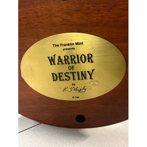 63 - Franklin mint bronze sculpture warrior of destiny with C.O.A