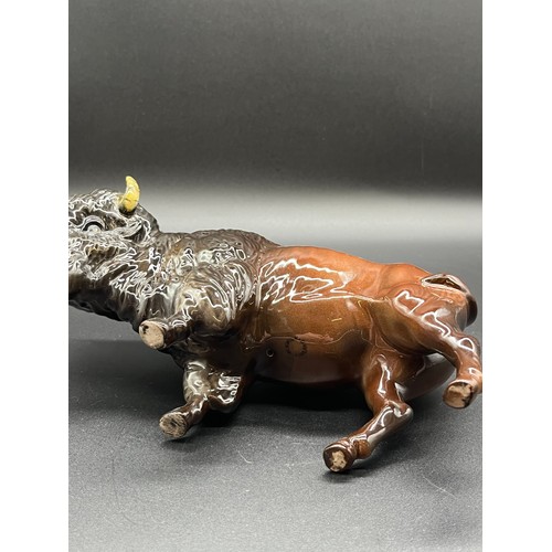 113 - Beswick Bison model No. 1019 by Arthur Gredington issued between 1945 and 1973. Has repair to one ho... 