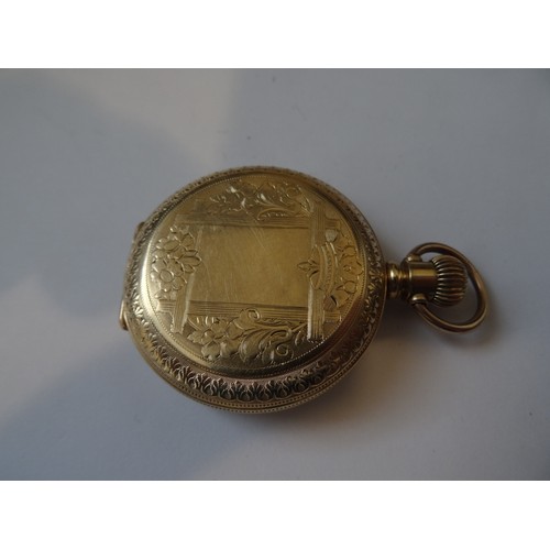 74 - Ladies Elgin Hunter pocket watch size 6, in a 14K gold filled pocket watch case Dueber Anchor warran... 