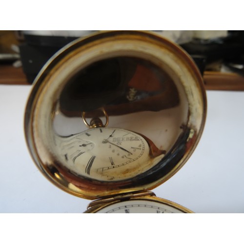 74 - Ladies Elgin Hunter pocket watch size 6, in a 14K gold filled pocket watch case Dueber Anchor warran... 