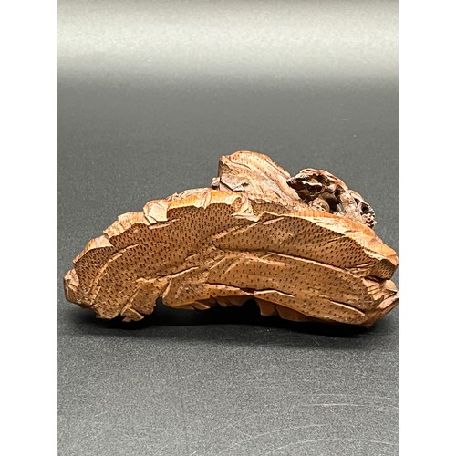 98 - Vintage Chinese box wood carving/landscape sculpture 4x3