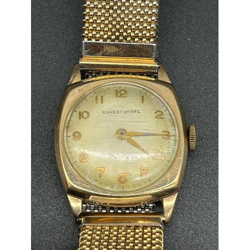 87A - 1960's 9ct gold faced Ernest Borel wrist watch. working
