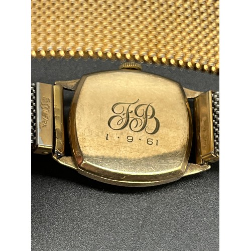 87A - 1960's 9ct gold faced Ernest Borel wrist watch. working