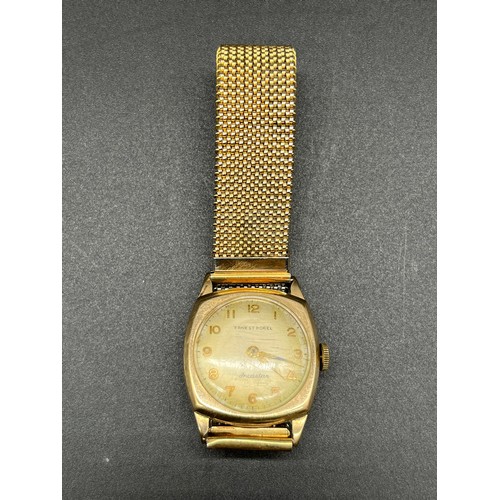 87A - 1960's 9ct gold faced Ernest Borel wrist watch. working