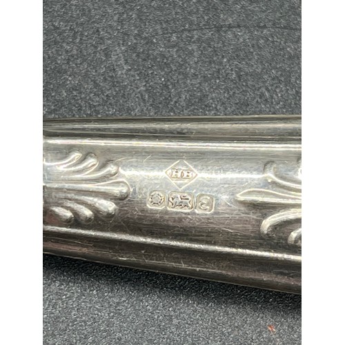 92 - Vintage Harrison Bros. 3 piece queens pattern silver handled carving set 1979
