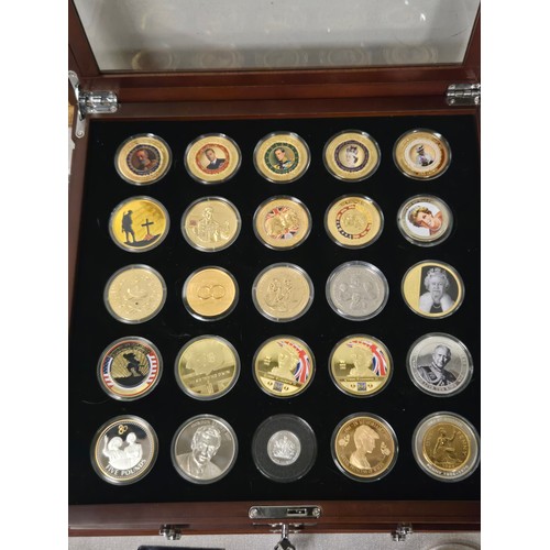 Large glass coin collectors case with drawer (holds 50 coins) & key, to ...