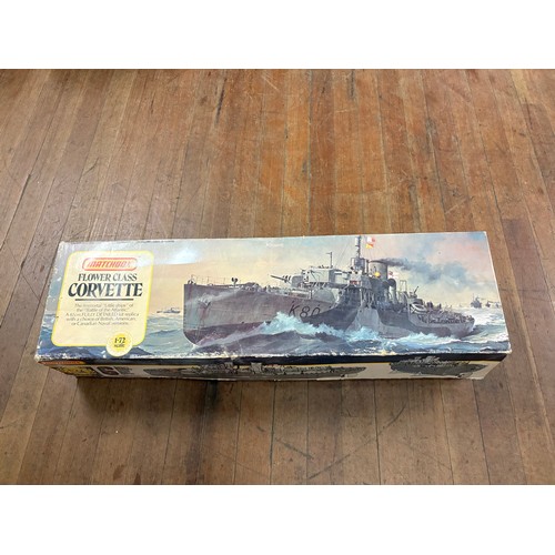 Matchbox Flower class corvette model war ship 1/72 scale