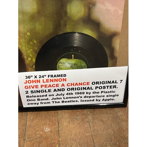 69 - Framed John Lennon give peace a chance original 7