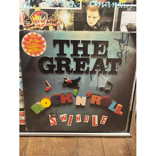 71 - Framed sex pistols the great rock and roll swindle signed by Steve Jones and Paul Cook in 1982 (Info... 