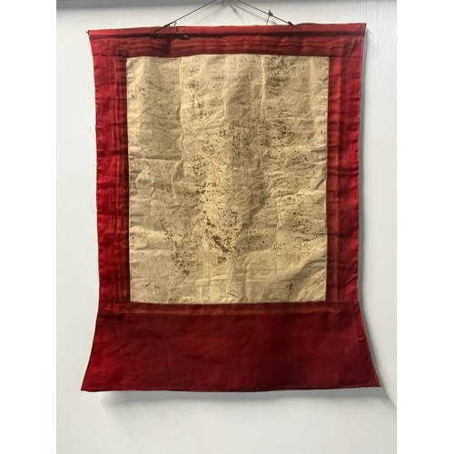 112 - Antique hand painted Tibetan Mandala Thangka hanging prayer flag scroll with silken borders  26