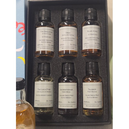 344 - Selection of miniature whisky to include boxed Full & sealed William Faulds Selection of 6 to includ... 
