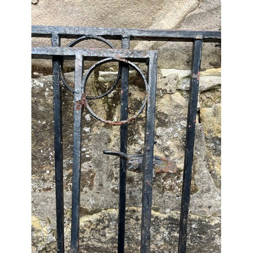 382 - Pair of vintage wrought iron garden gates with scroll design 57.5x37