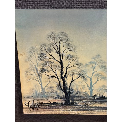 250 - Large framed print of spring fields by renowned British landscape artist Ronald Norman Folland, 50x2... 