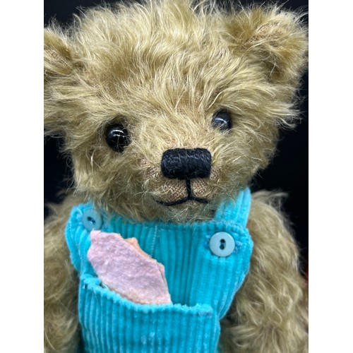 81 - Gigi Collectors Bears Mohair jointed window cleaner teddy bear with ladders and bucket.