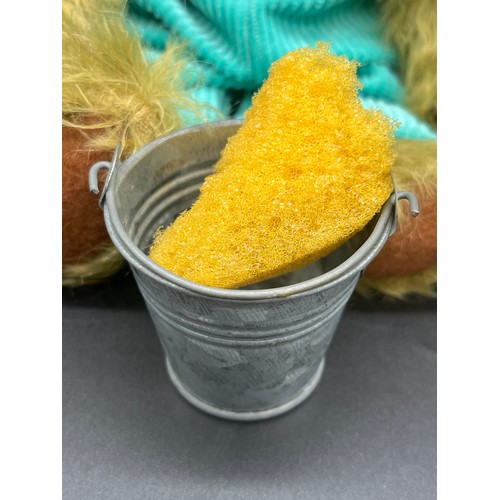 81 - Gigi Collectors Bears Mohair jointed window cleaner teddy bear with ladders and bucket.