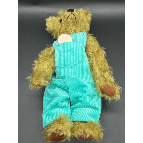 81 - Gigi Collectors Bears Mohair jointed window cleaner teddy bear with ladders and bucket.