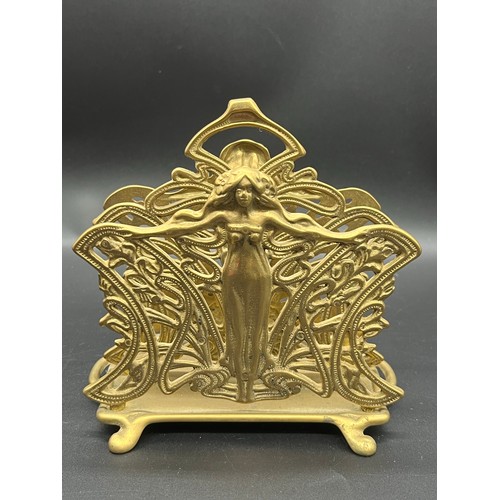 260 - Art Nouveau brass letter rack.