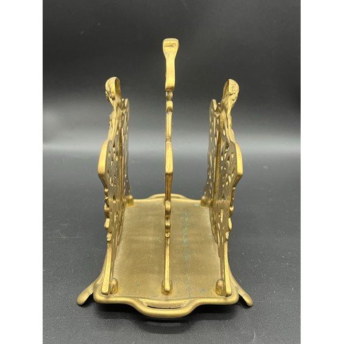260 - Art Nouveau brass letter rack.