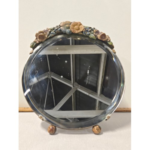90 - Vintage round Barbola mirror 11