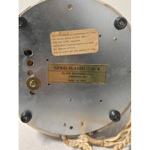 230 - Vintage Telcer Telefonia Vimodrone gold plated 18k marble/onyx telephone made in Italy.