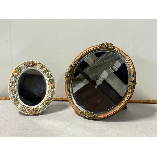 83 - Late 19th Century Royal Crown Derby (Stevenson & Hancock) oval mirror-frame
in the white, applied wi... 