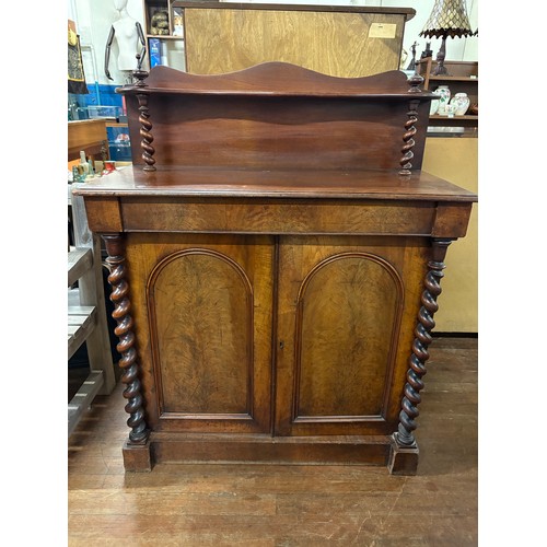 232 - Victorian mahogany chiffonier with barley twist columns.
