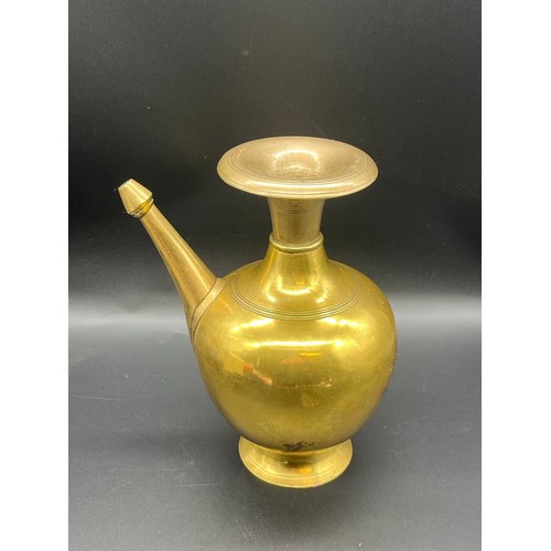 277 - Antique brass Nepalese water vessel (Karuwa). 9.5