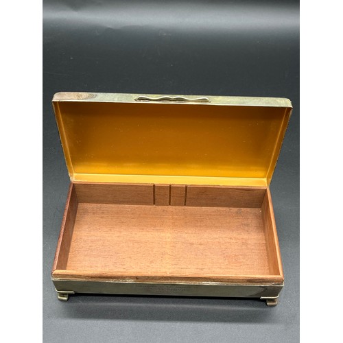 372 - 2 vintage white metal cigarette boxes along with embossed white metal jewellery box.