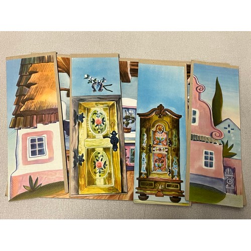 388 - Vintage Heritage collection fantasy puppet theatre with 5 puppets.