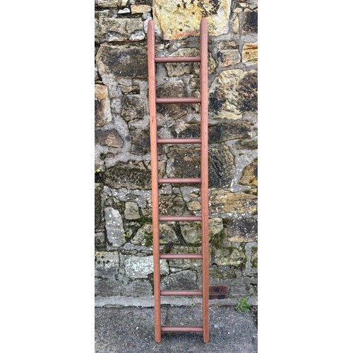 389 - Vintage 8 rung wooden scullery ladder 82