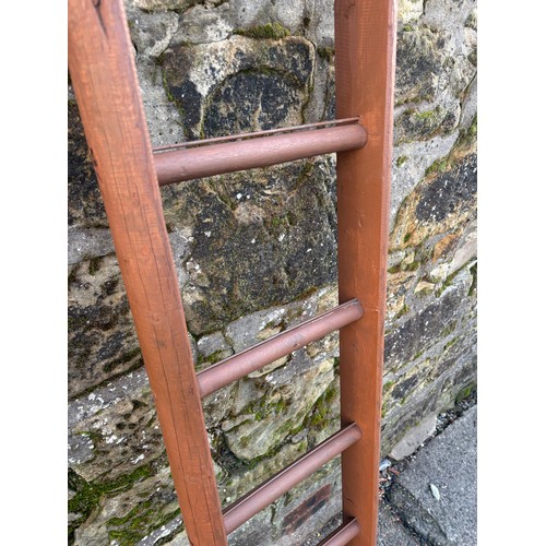 389 - Vintage 8 rung wooden scullery ladder 82