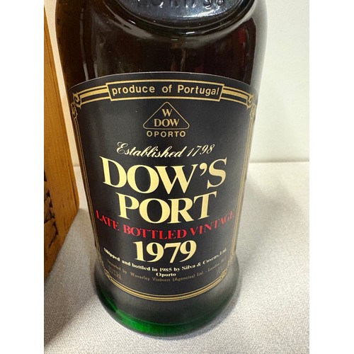 250C - A vintage Dows late bottled vintage port from 1979 within original crate