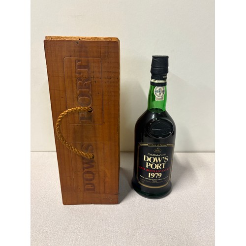 250C - A vintage Dows late bottled vintage port from 1979 within original crate