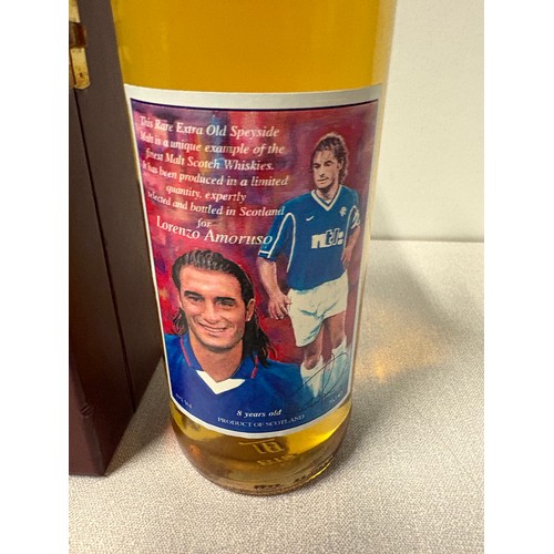 250D - A limited edition bottle of arran single malt scotch whisky featuring former rangers fc player Loren... 