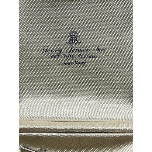 72 - Pair of Jorgen Jensen modernist cufflinks in vintage Georg Jensen box. Fully stamped to the back.