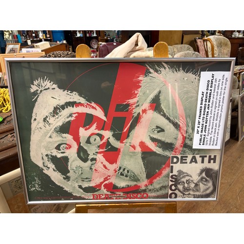 73 - Public image LTD signed death disco single by Johnny Rotten and Jih Wobble along with a reproduction... 