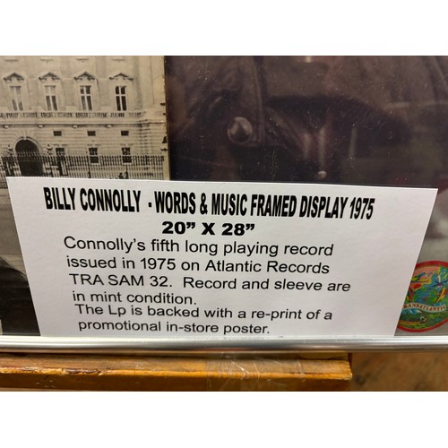 74 - Framed Billy Connelly poster along with album words and music. 20x28