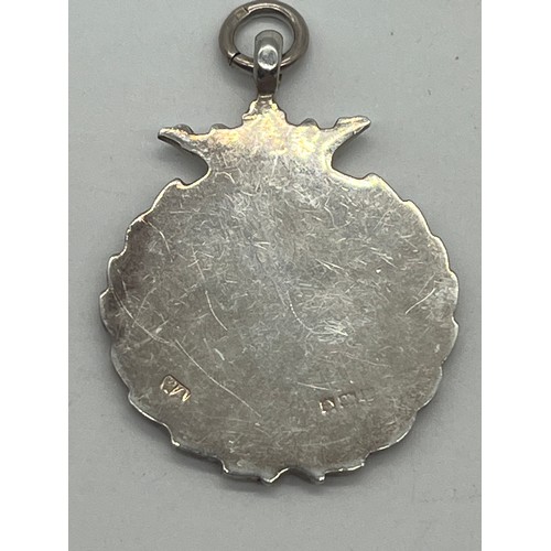 2 silver & rose gold hallmarked fob medals, & 1 silver hallmarked fob ...