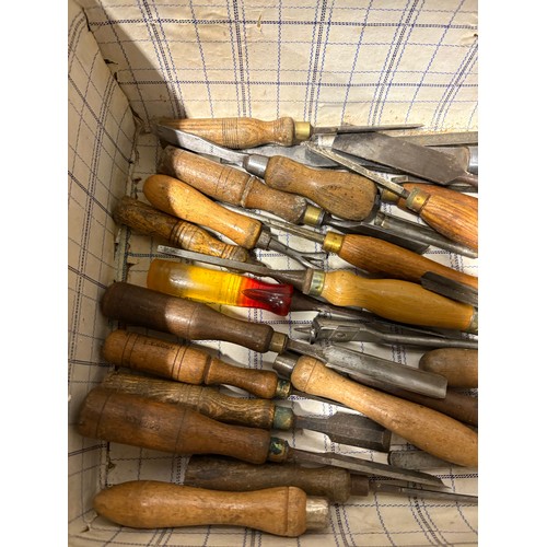 Large collection of vintage chisels to include Marples etc. in vintage ...