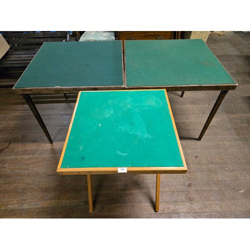 3 vintage folding games tables to include Vono.
