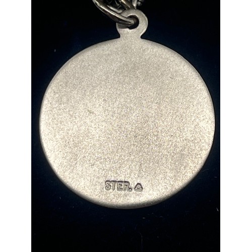 71 - Sterling silver St.Christopher pendant necklace.