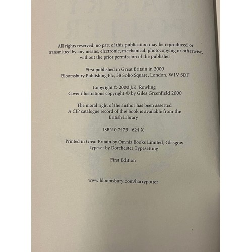 146 - Harry potter & the prisoner of azkaban 5th print , along with goblet of fire x 2 10th print first ed... 