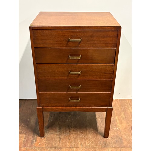 106 - A 1930/40s solid wood 5 drawer music cabinet.