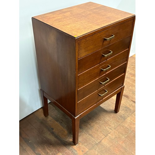 106 - A 1930/40s solid wood 5 drawer music cabinet.