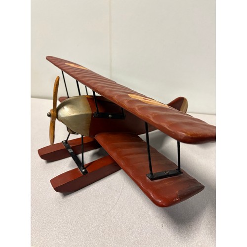 108 - Large, vintage wooden model of WW1 biplane. Wing span 24