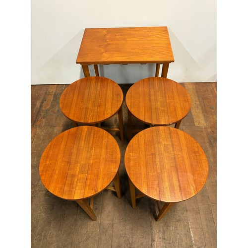 114 - A mid century set of 5 nesting tables by Danish designer Poul Hundevad on behalf of Czech company No... 