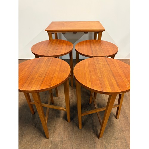114 - A mid century set of 5 nesting tables by Danish designer Poul Hundevad on behalf of Czech company No... 