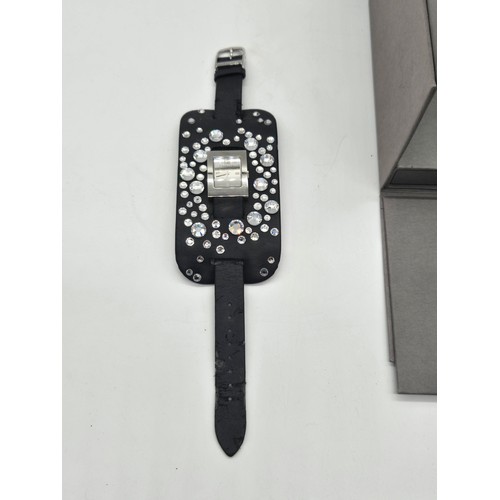 83 - Vintage Dior sparkle 'Malice' watch with Dior watch box, authenticity card etc.