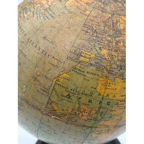 123 - Antique Philips 6 inch Terrestrial globe on wooden base circa 1920/30s.